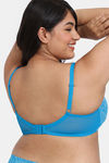 Zivame True Curv Sun's Bird Double Layered Non Wired Full Coverage Super Support Bra - Methyl Blue — thumbnail 2